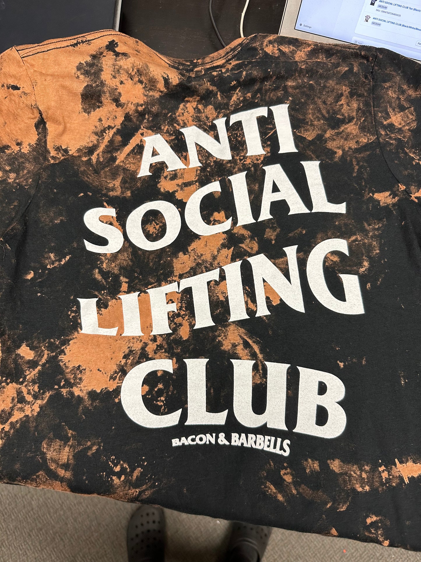 ANTI SOCIAL LIFTING CLUB Bleached Tee (Black/White/Bleached)