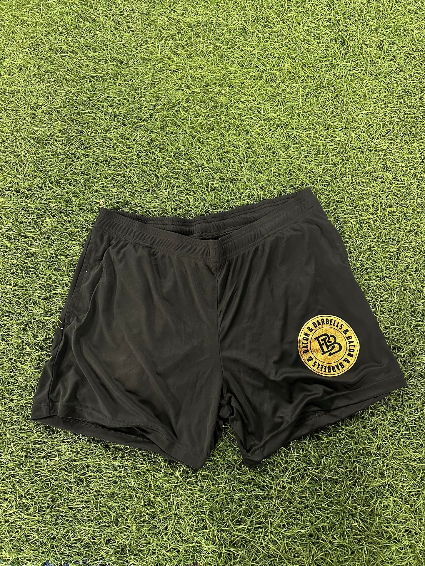 "INFINITY LOGO" 4.5" INSEAM SHORTIES (Black/Gold)