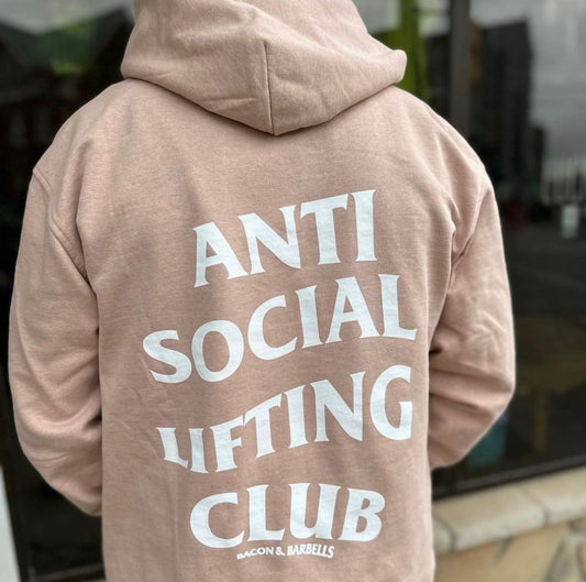 ANTI SOCIAL LIFTING CLUB Hoodie (Tan/White)