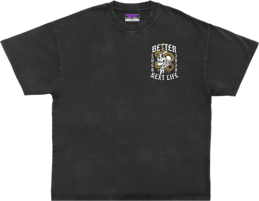 BETTER LUCK NEXT LIFE "BAD LUCK 13" OVERSIZED HEAVYWEIGHT TEE (Acid Wash/Multi)