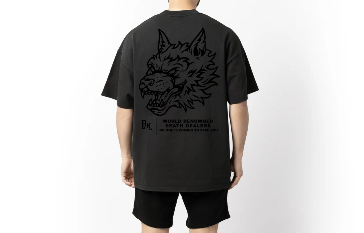 BETTER LUCK NEXT LIFE "DEATH DEALERS II" HEAVYWEIGHT OVERSIZED TEE (Acid Wash/Black)