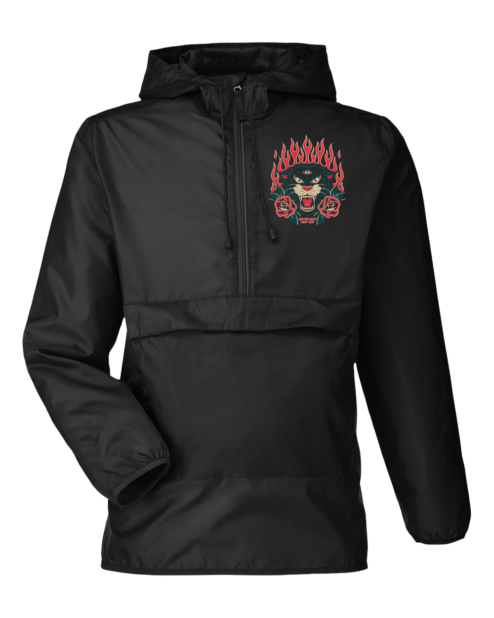 BETTER LUCK NEXT LIFE "THREE EYES" PACKABLE FANNY PACK ANORAK JACKET (Black/Multi)