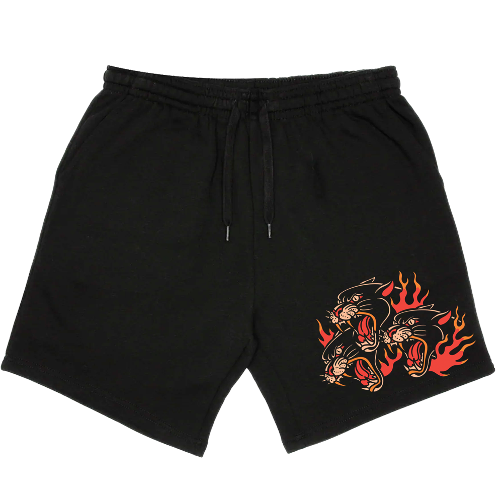 BETTER LUCK NEXT LIFE "PANTHER" SHORTS (Black/Red/White)