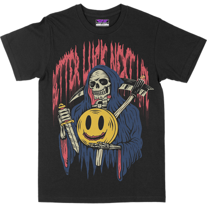BETTER LUCK NEXT LIFE "SMILE MORE" (Black/Red/Yellow)