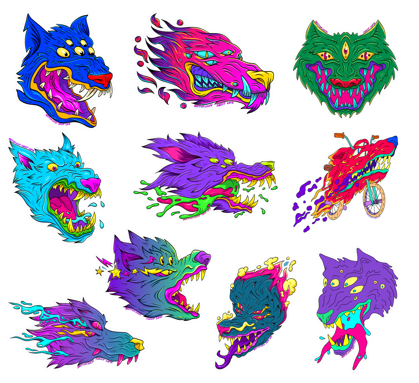 BETTER LUCK NEXT LIFE "MONSTERS" STICKER PACK