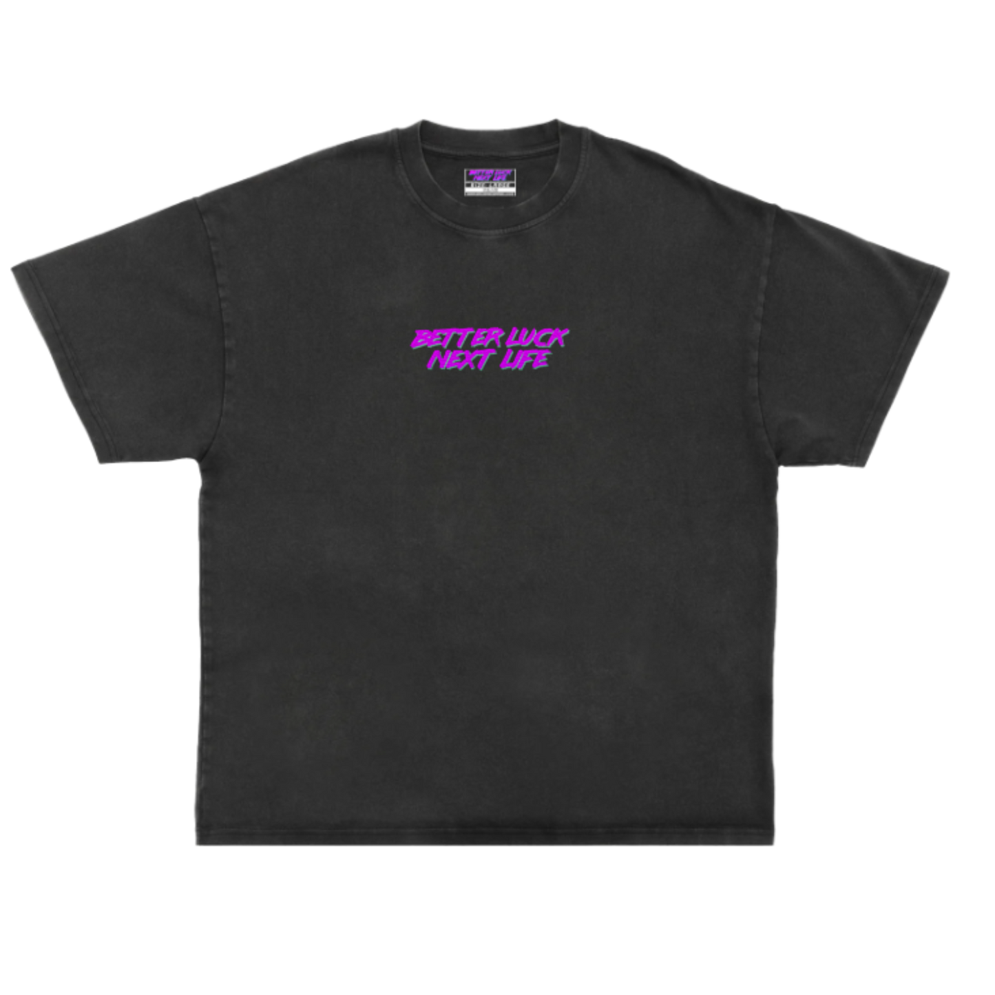 BETTER LUCK NEXT LIFE "EMBROIDERED OG LOGO" OVERSIZED HEAVYWEIGHT TEE (Acid Wash/Multi)