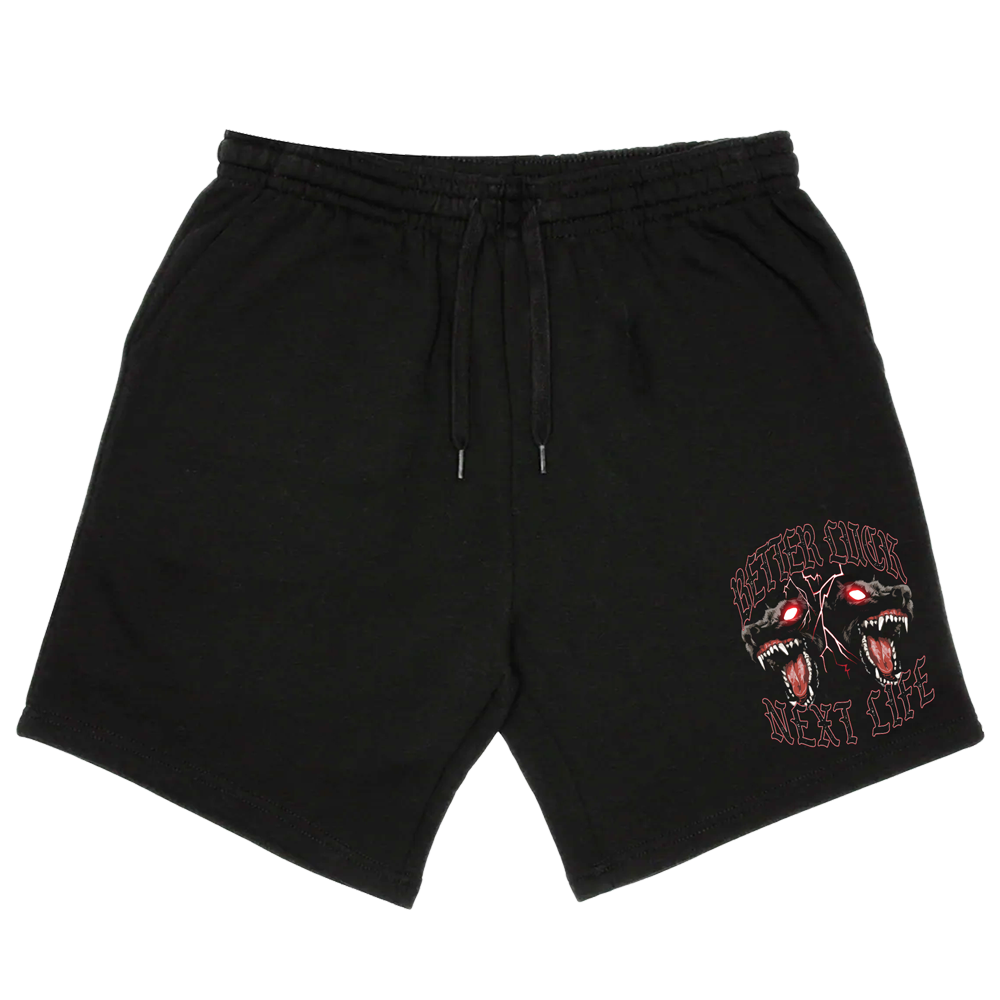 BETTER LUCK NEXT LIFE "HUNGRY DOGS ARE NEVER LOYAL" SHORTS (Black/Red/White)