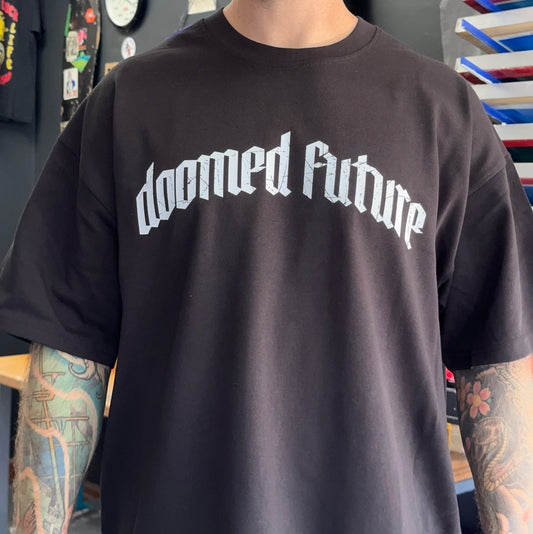 BETTER LUCK NEXT LIFE "DOOMED FUTURE" HEAVYWEIGHT OVERSIZED TEE (Black/White)