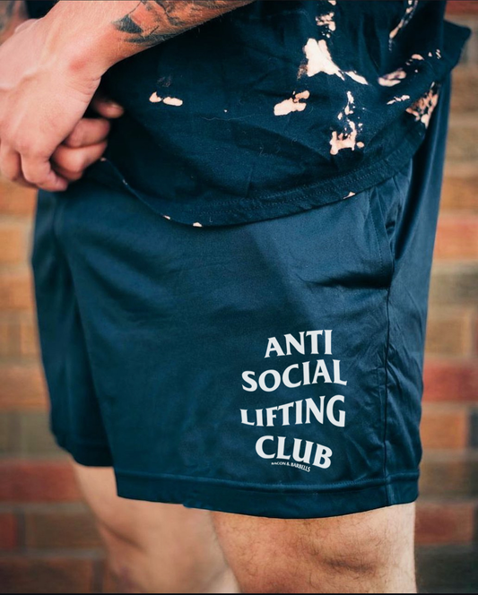 ANTI SOCIAL LIFTING CLUB 4.5" INSEAM SHORTIES (Black/White)