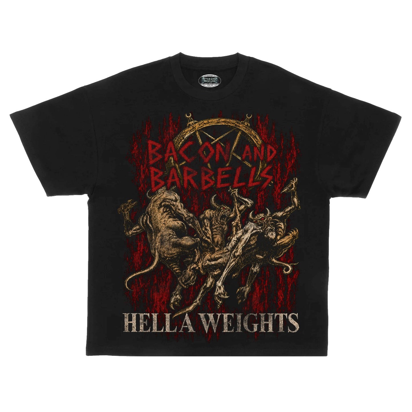 HELLA WEIGHTS HEAVYWEIGHT OVERSIZED TEE (Black/Slayer)