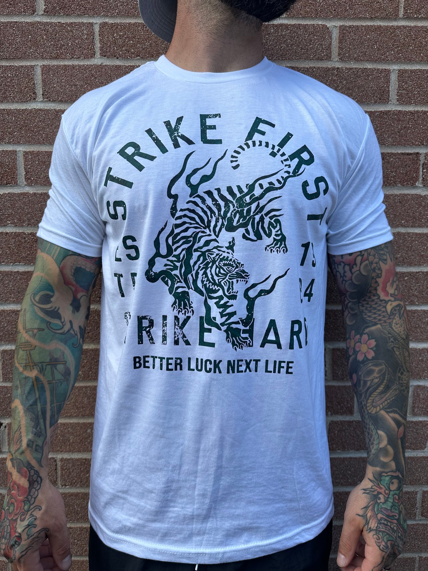 BETTER LUCK NEXT LIFE "STRIKE FIRST" REVERSE COLOURWAY (White/Teal)