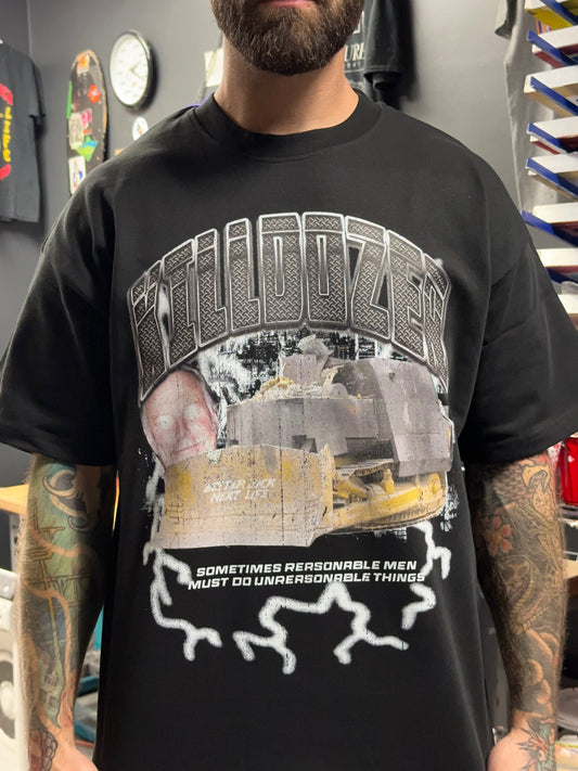 BETTER LUCK NEXT LIFE "KILLDOZER" HEAVYWEIGHT OVERSIZED TEE (Black/Komatsu)