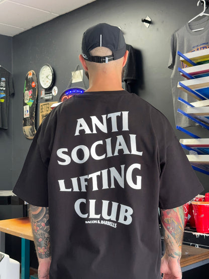 ANTI SOCIAL LIFTING CLUB HEAVYWEIGHT OVERSIZED TEE (Black/White)