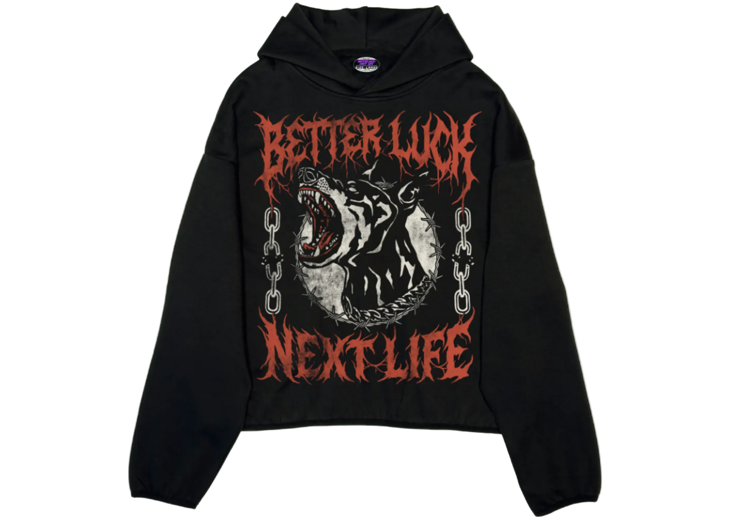 BETTER LUCK NEXT LIFE "UNCHAINED" TECH-FLEECE HOODIE (Black/Multi)