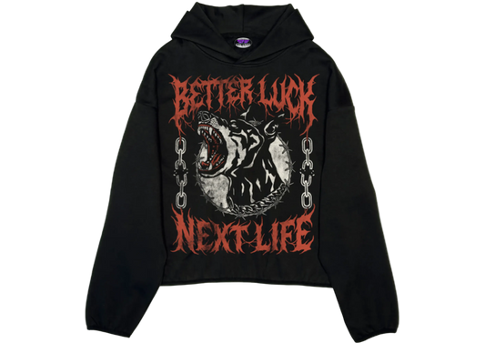 BETTER LUCK NEXT LIFE "UNCHAINED" TECH-FLEECE HOODIE (Black/Multi)