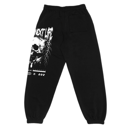 BETTER LUCK NEXT LIFE "SKULLS" SWEATPANTS (Black/White)