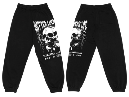 BETTER LUCK NEXT LIFE "SKULLS" SWEATPANTS (Black/White)