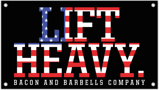 LIFT HEAVY USA Gym Banner (Black/USA)