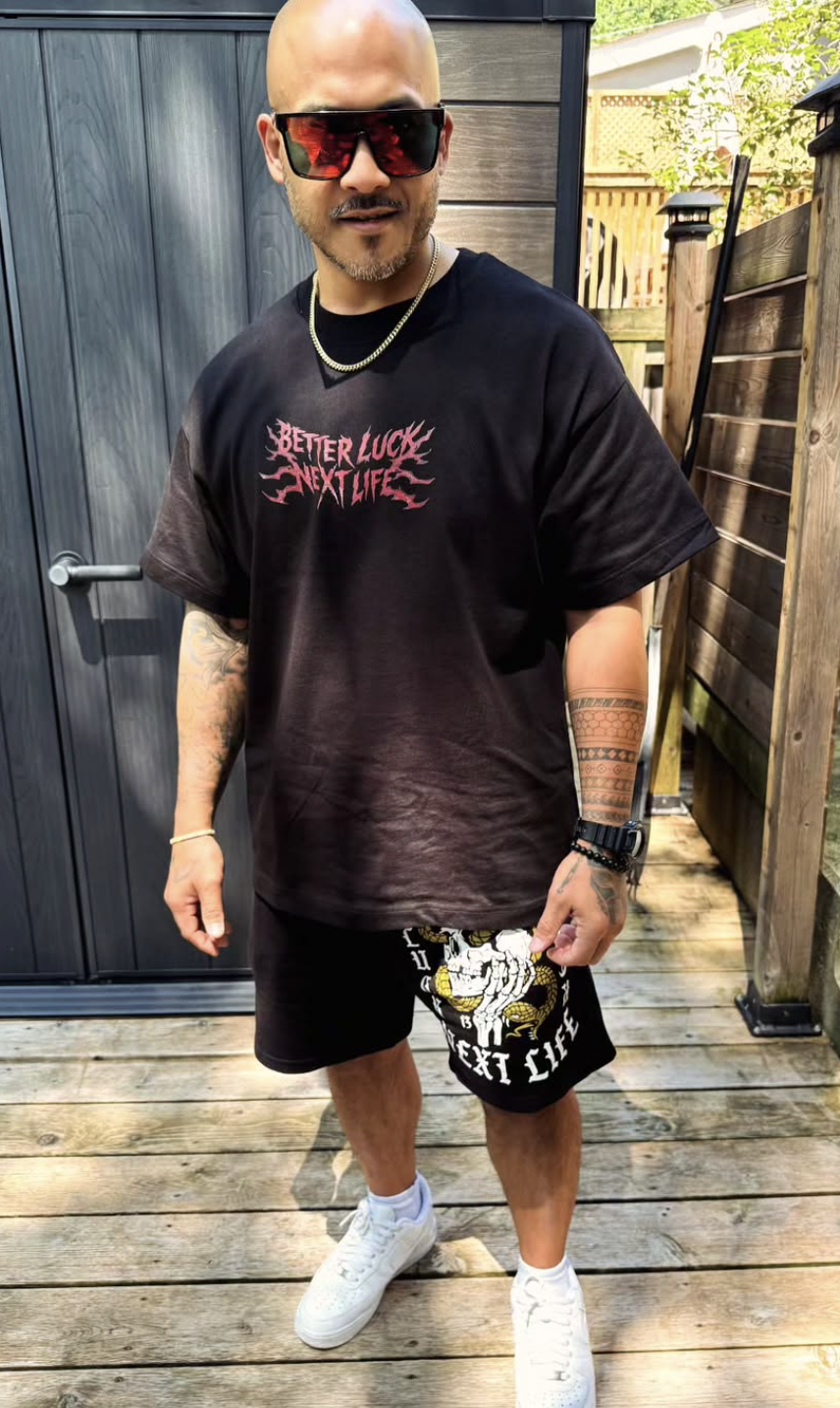 BETTER LUCK NEXT LIFE "HANNYA" HEAVYWEIGHT OVERSIZED TEE (Black/Multi)