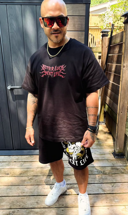 BETTER LUCK NEXT LIFE "HANNYA" HEAVYWEIGHT OVERSIZED TEE (Black/Multi)