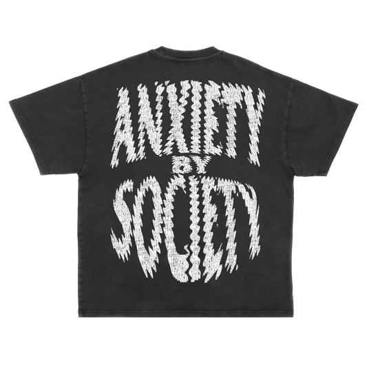 BETTER LUCK NEXT LIFE "ANXIETY BY SOCIETY" HEAVYWEIGHT OVERSIZED TEE (Acid Wash/White)