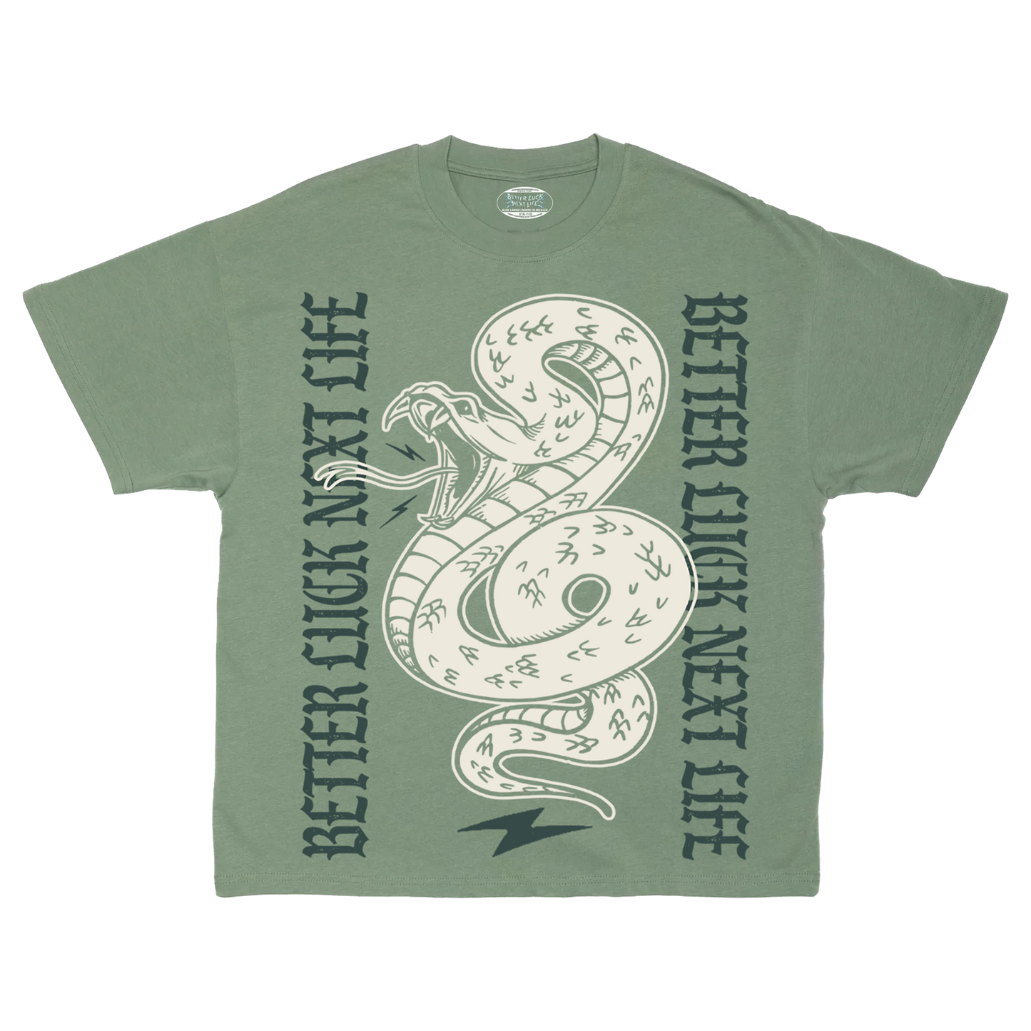 BETTER LUCK NEXT LIFE "SNAKEBITE" HEAVYWEIGHT OVERSIZED TEE (3 COLOR OPTIONS)