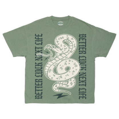 BETTER LUCK NEXT LIFE "SNAKEBITE" HEAVYWEIGHT OVERSIZED TEE (3 COLOR OPTIONS)