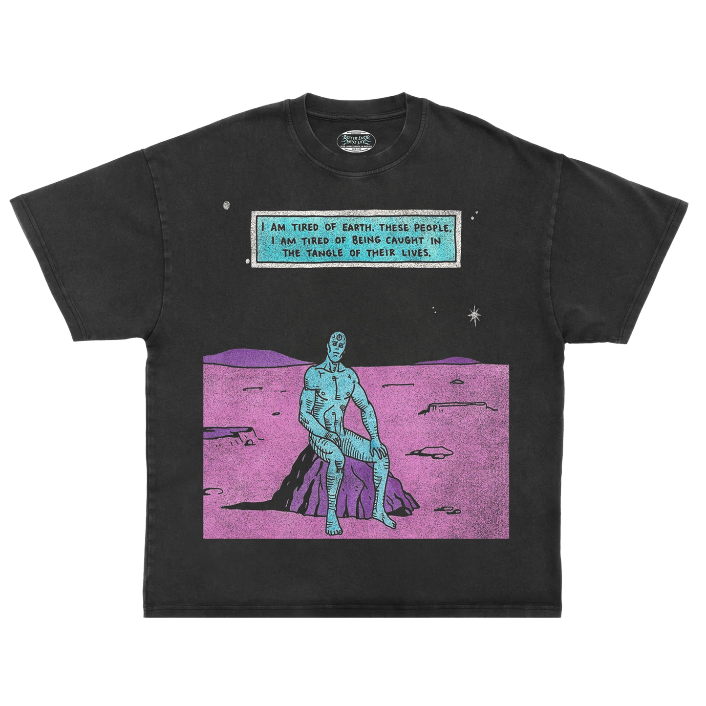 BETTER LUCK NEXT LIFE "TANGLE OF THEIR LIVES" HEAVYWEIGHT OVERSIZED TEE (Acid Washed/Multi)