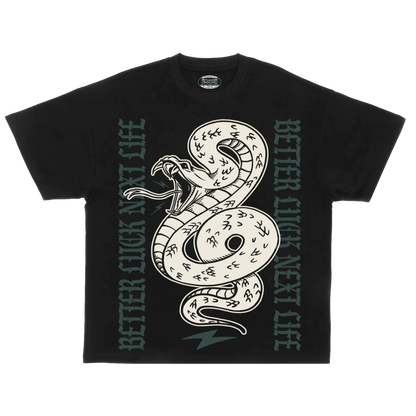 BETTER LUCK NEXT LIFE "SNAKEBITE" HEAVYWEIGHT OVERSIZED TEE (3 COLOR OPTIONS)