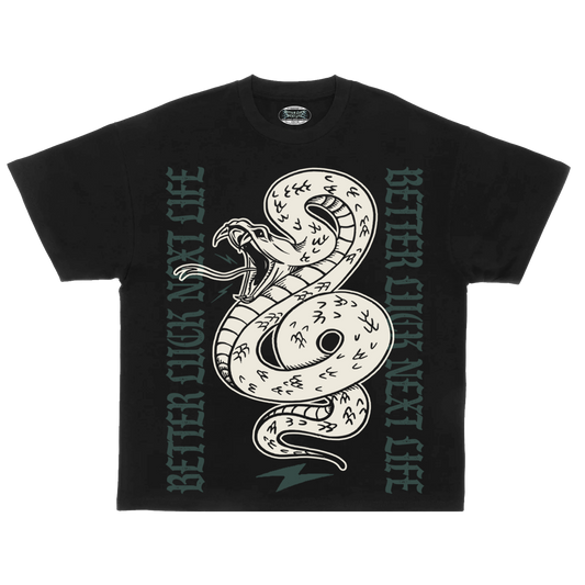 BETTER LUCK NEXT LIFE "SNAKEBITE" HEAVYWEIGHT OVERSIZED TEE (3 COLOR OPTIONS)