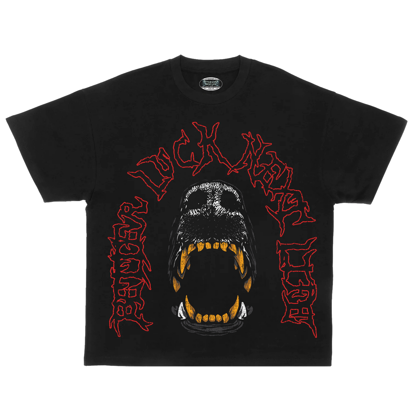 BETTER LUCK NEXT LIFE "DOG'S TEETH" HEAVYWEIGHT OVERSIZED TEE (Black/Multi)
