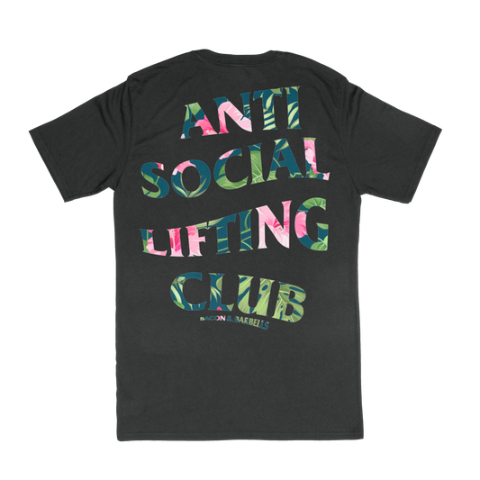 ANTI SOCIAL LIFTING CLUB DRY-TECH PERFORMANCE TEE (Black/Pixel Floral)