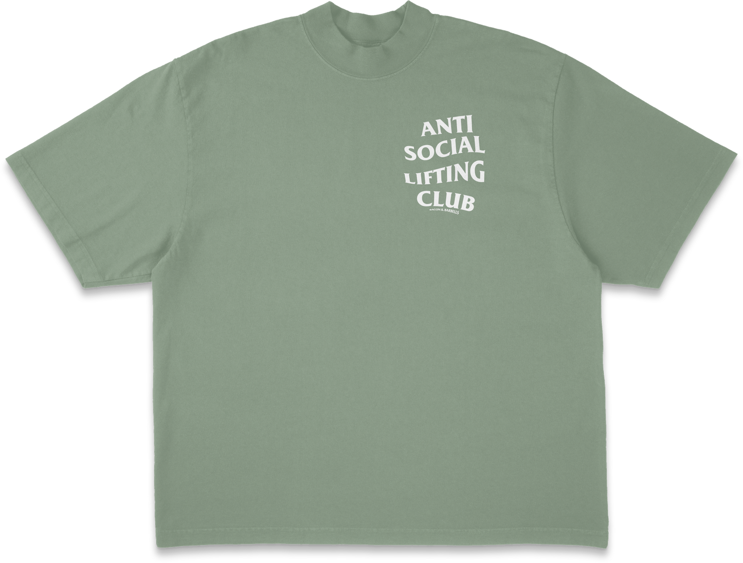 ANTI SOCIAL LIFTING CLUB HEAVYWEIGHT OVERSIZED TEE (Sage/White)