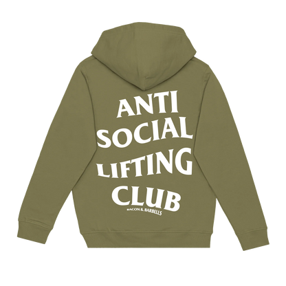 ANTI SOCIAL LIFTING CLUB Hoodie (Military Green/White)