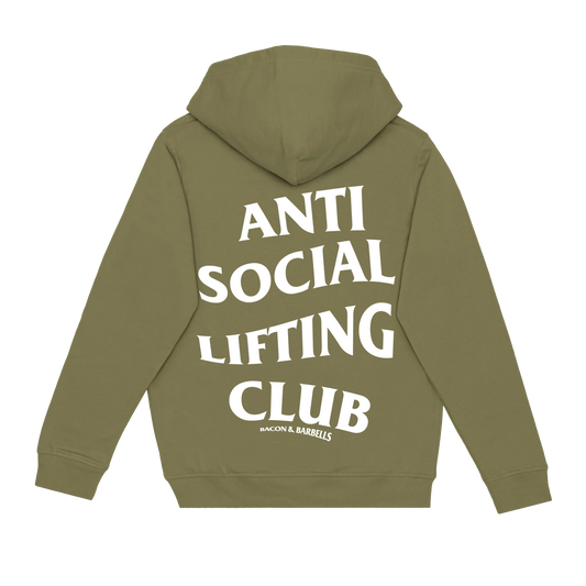 ANTI SOCIAL LIFTING CLUB Hoodie (Military Green/White)