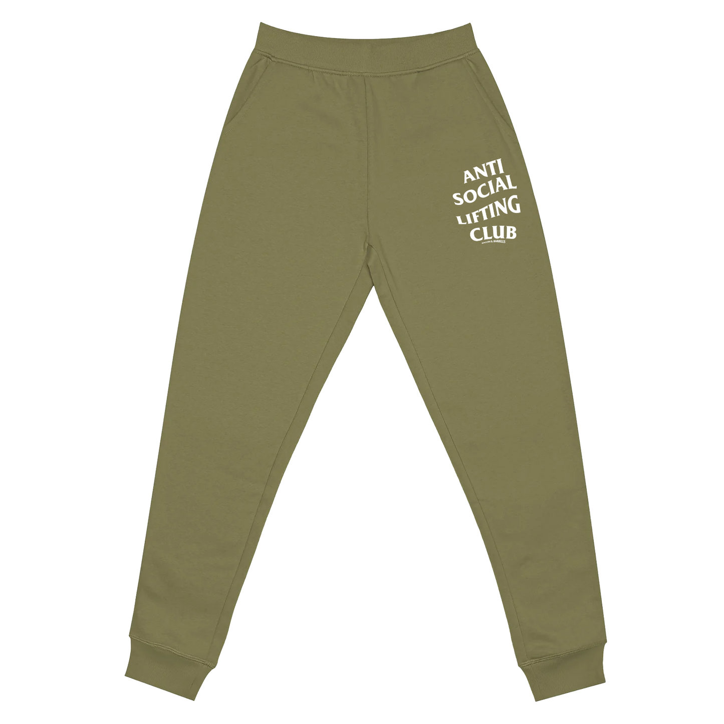 ANTI SOCIAL LIFTING CLUB JOGGERS (Army Green/White)