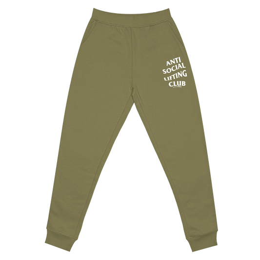 ANTI SOCIAL LIFTING CLUB JOGGERS (Army Green/White)