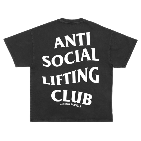 ANTI SOCIAL LIFTING CLUB HEAVYWEIGHT OVERSIZED TEE (Black/White)