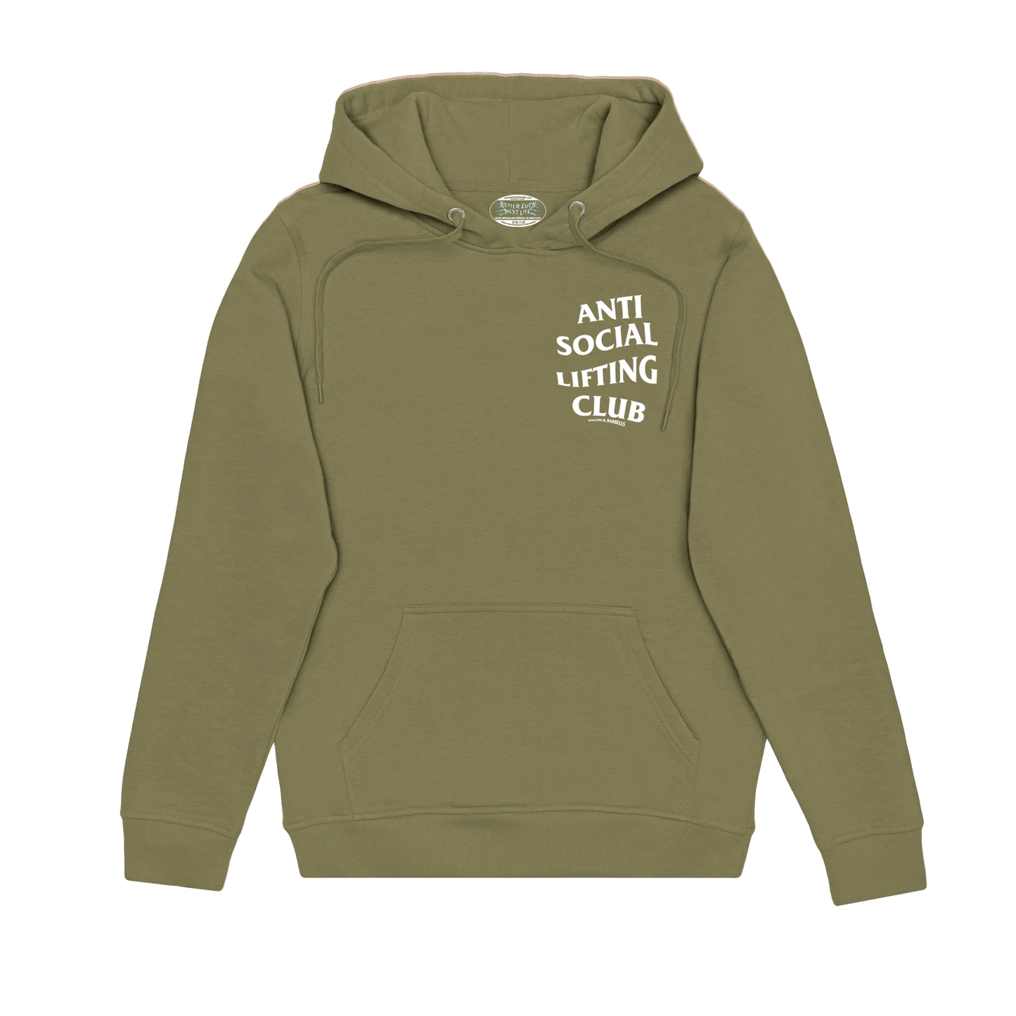 ANTI SOCIAL LIFTING CLUB Hoodie (Military Green/White)