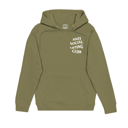 ANTI SOCIAL LIFTING CLUB Hoodie (Military Green/White)