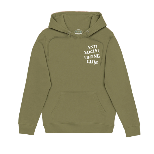 ANTI SOCIAL LIFTING CLUB Hoodie (Military Green/White)