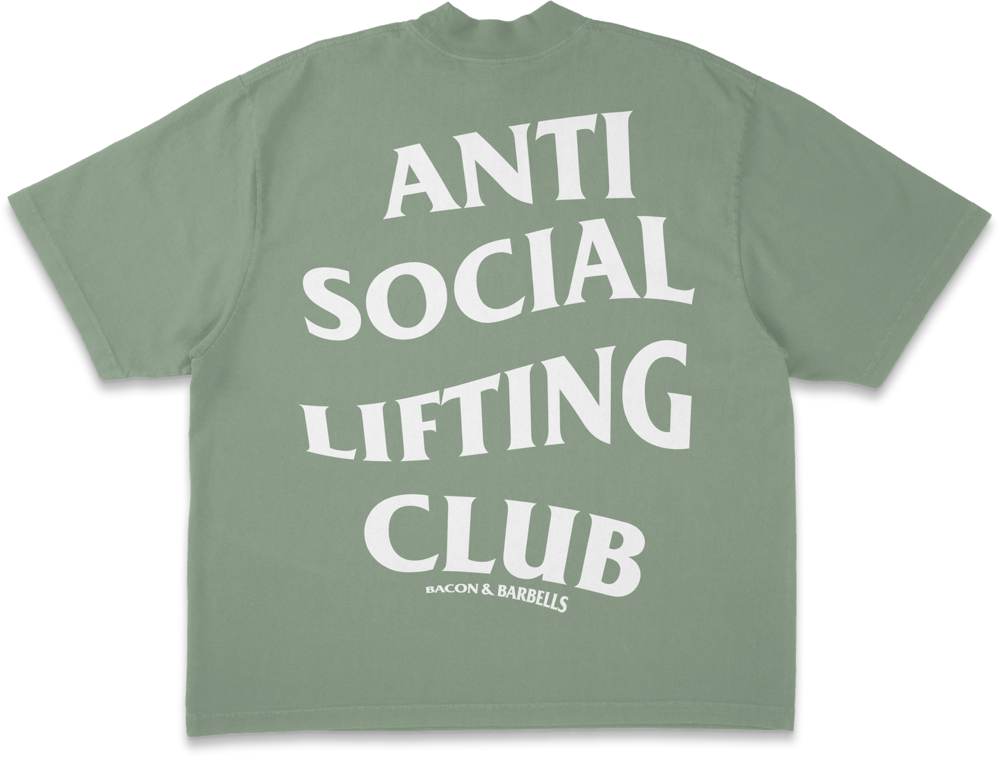 ANTI SOCIAL LIFTING CLUB HEAVYWEIGHT OVERSIZED TEE (Sage/White)