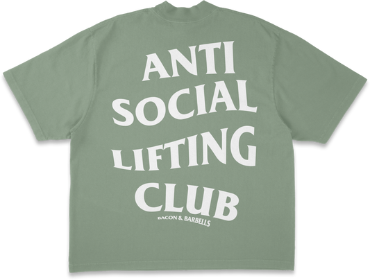 ANTI SOCIAL LIFTING CLUB HEAVYWEIGHT OVERSIZED TEE (Sage/White)