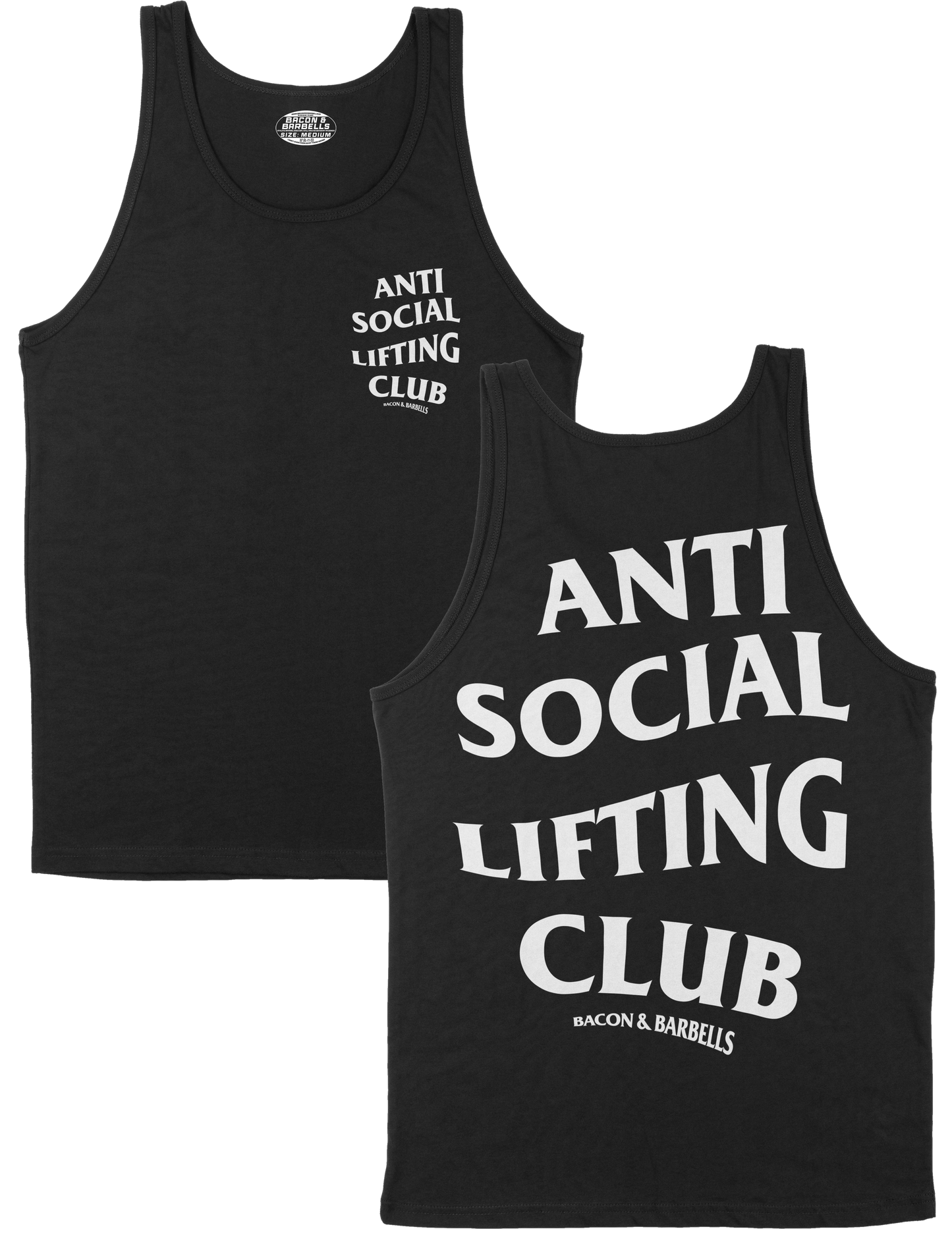 ANTI SOCIAL LIFTING CLUB TANK TOP (Black/White)