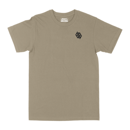 THE "B/B STAPLE" TEE (Heathered Tan/Black)