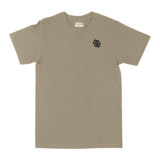 THE "B/B STAPLE" TEE (Heathered Tan/Black)