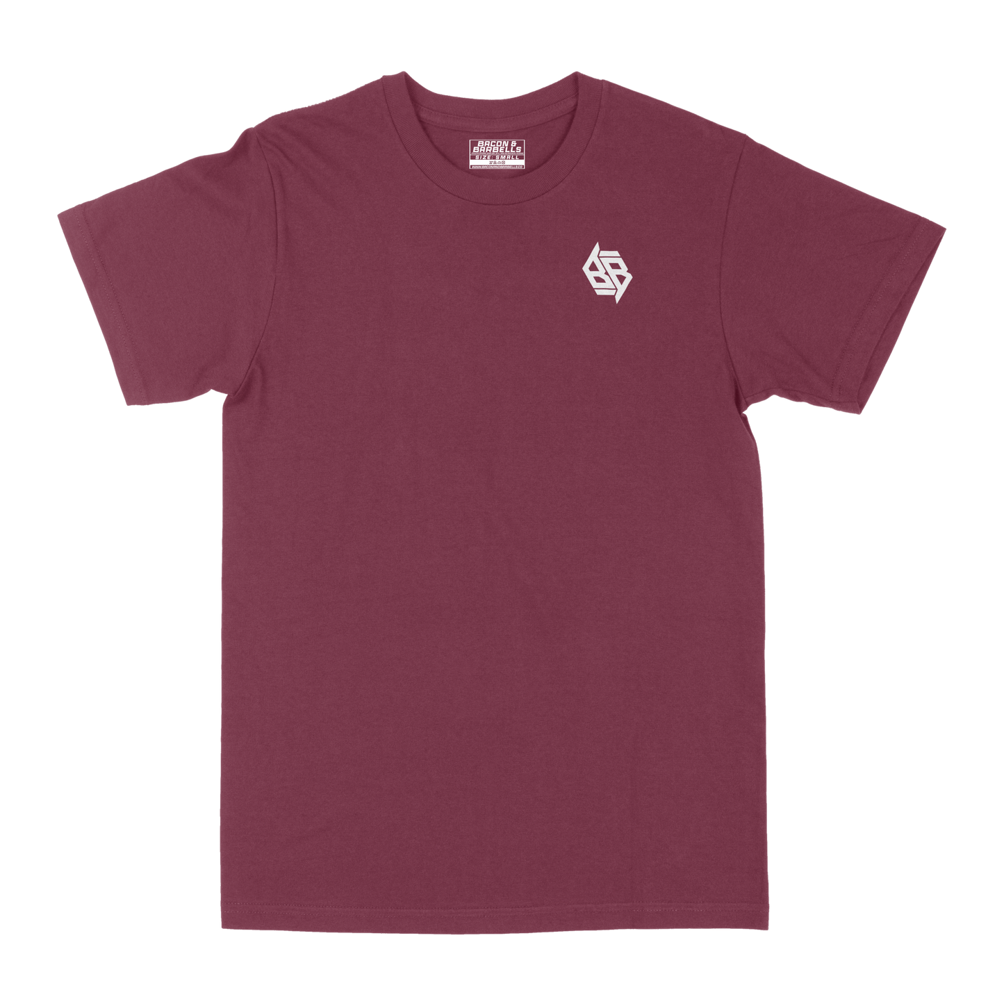 THE "B/B STAPLE" TEE (Heathered Maroon/White)