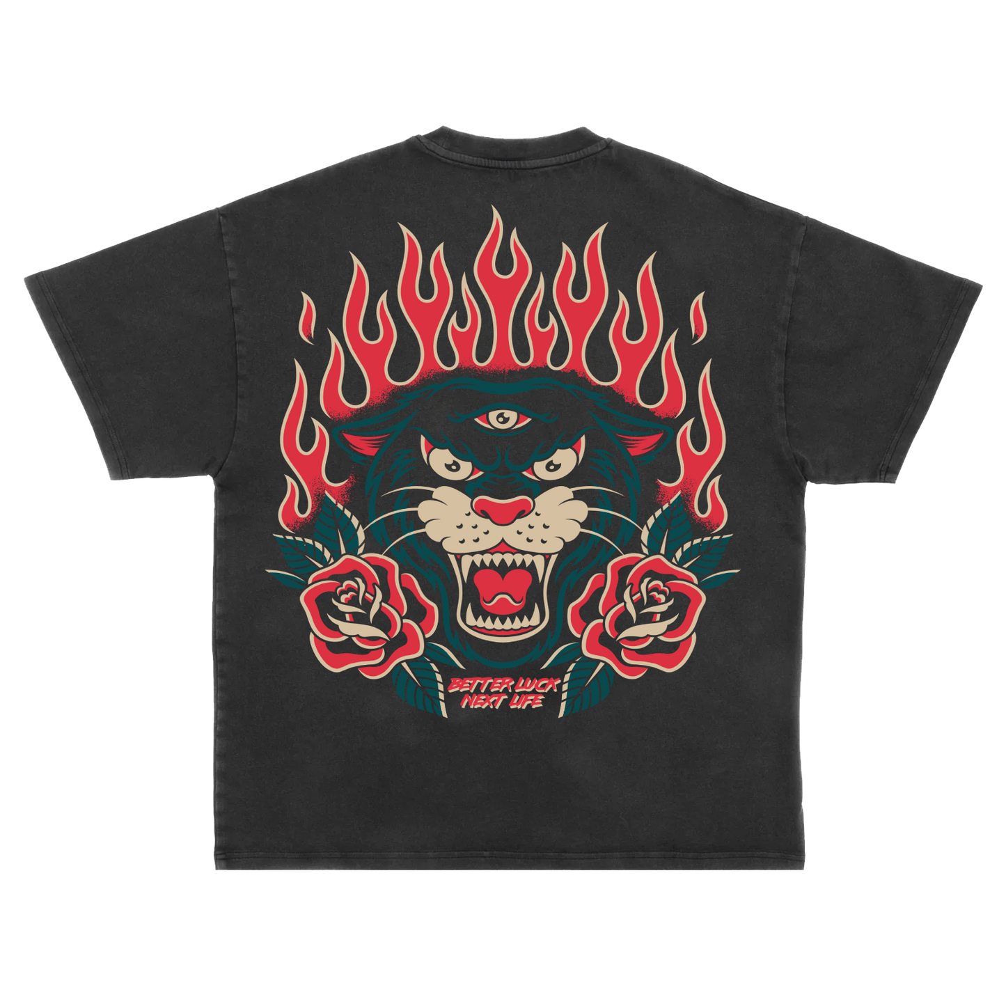 BETTER LUCK NEXT LIFE "3 EYES" OVERSIZED HEAVYWEIGHT TEE (Acid Wash/Multi)