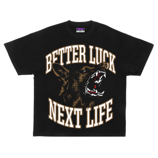 BETTER LUCK NEXT LIFE "DOG BITE" OVERSIZED HEAVYWEIGHT TEE (Black/Multi)