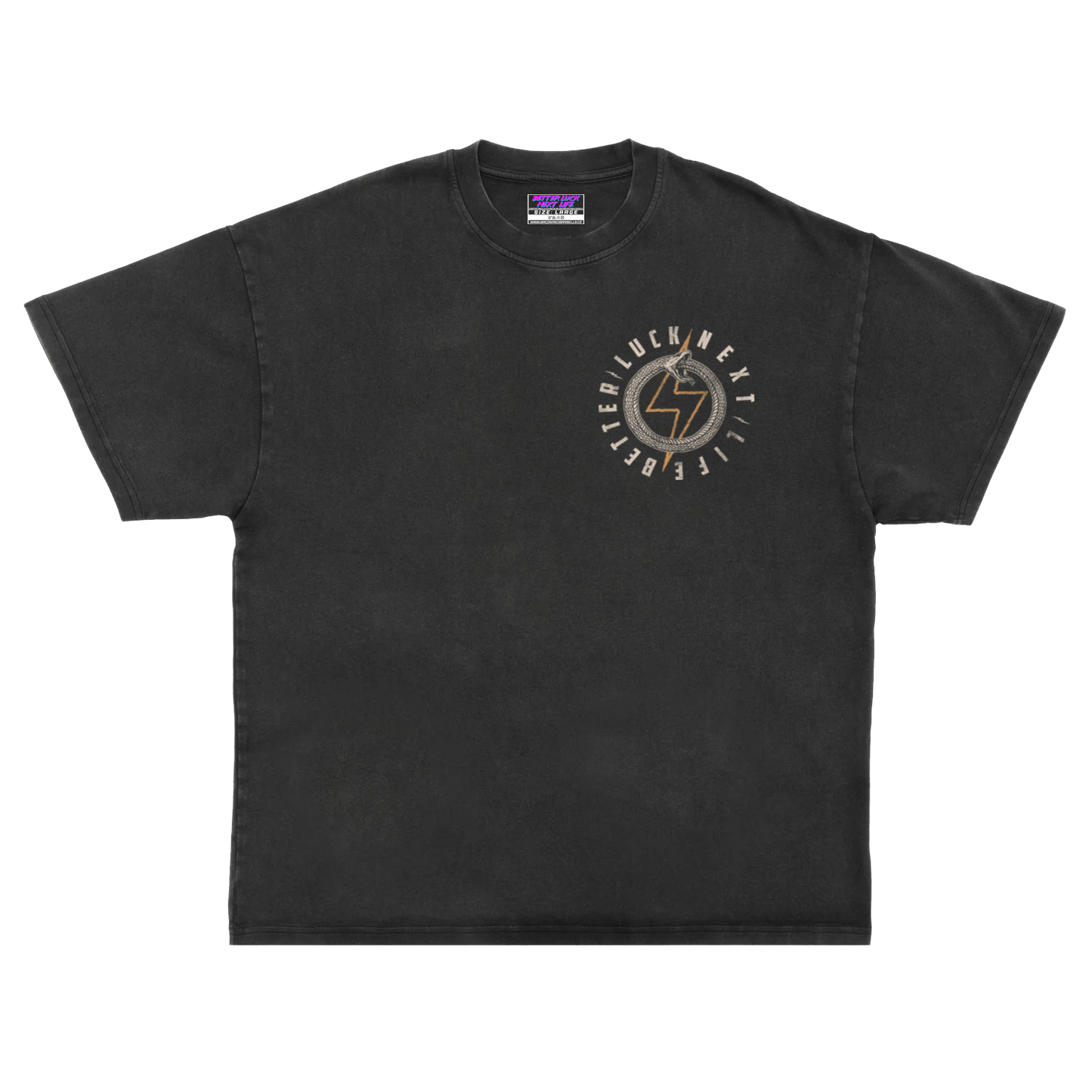 BETTER LUCK NEXT LIFE "OROBOROUS" OVERSIZED HEAVYWEIGHT TEE (Acid Wash/Multi)